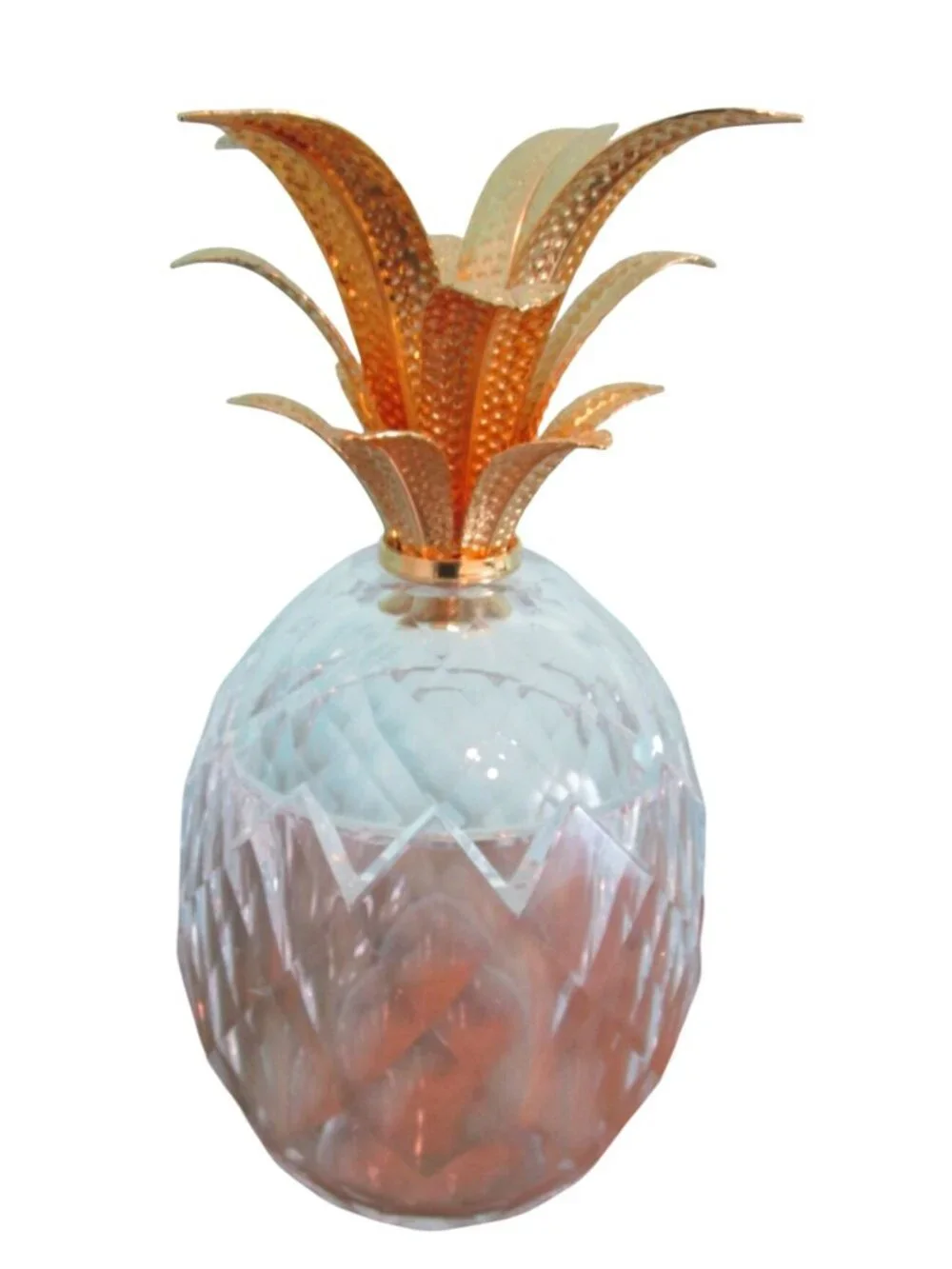 Mario Luca Giusti Ananas Melissa Pineapple Gold Plated Leaves Synthetic Crystal